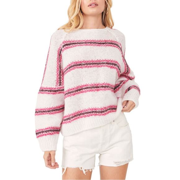 Free People Pink Striped Sweater - Picture 1 of 1